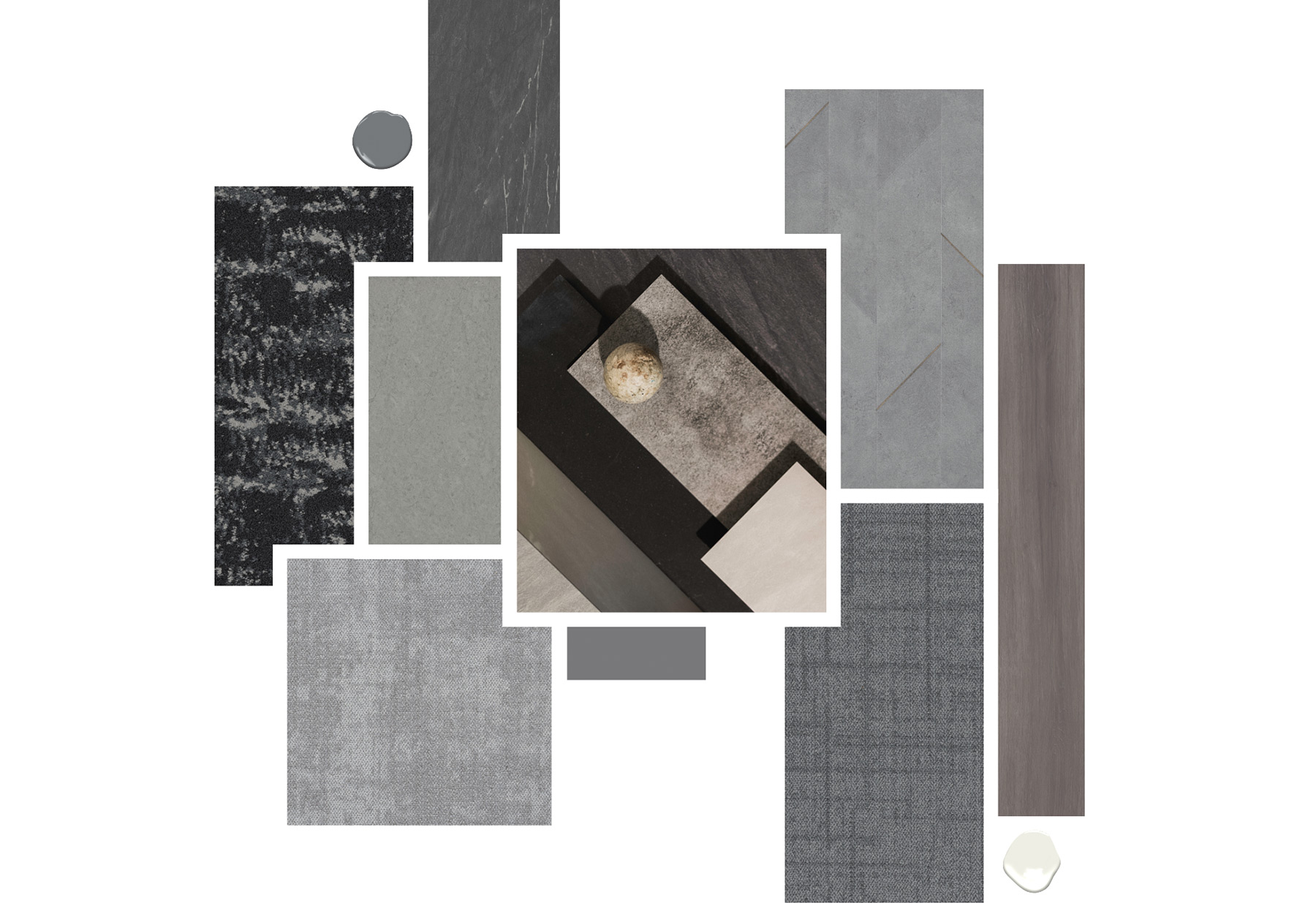 Stone-look grey and bown toned LVT